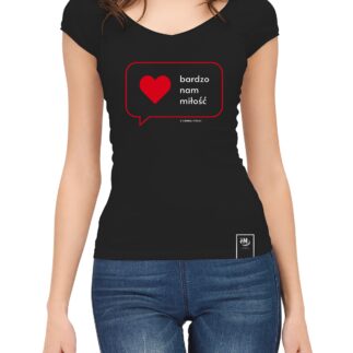 Koszulka Bardzo nam miłość - czarna S (damska)